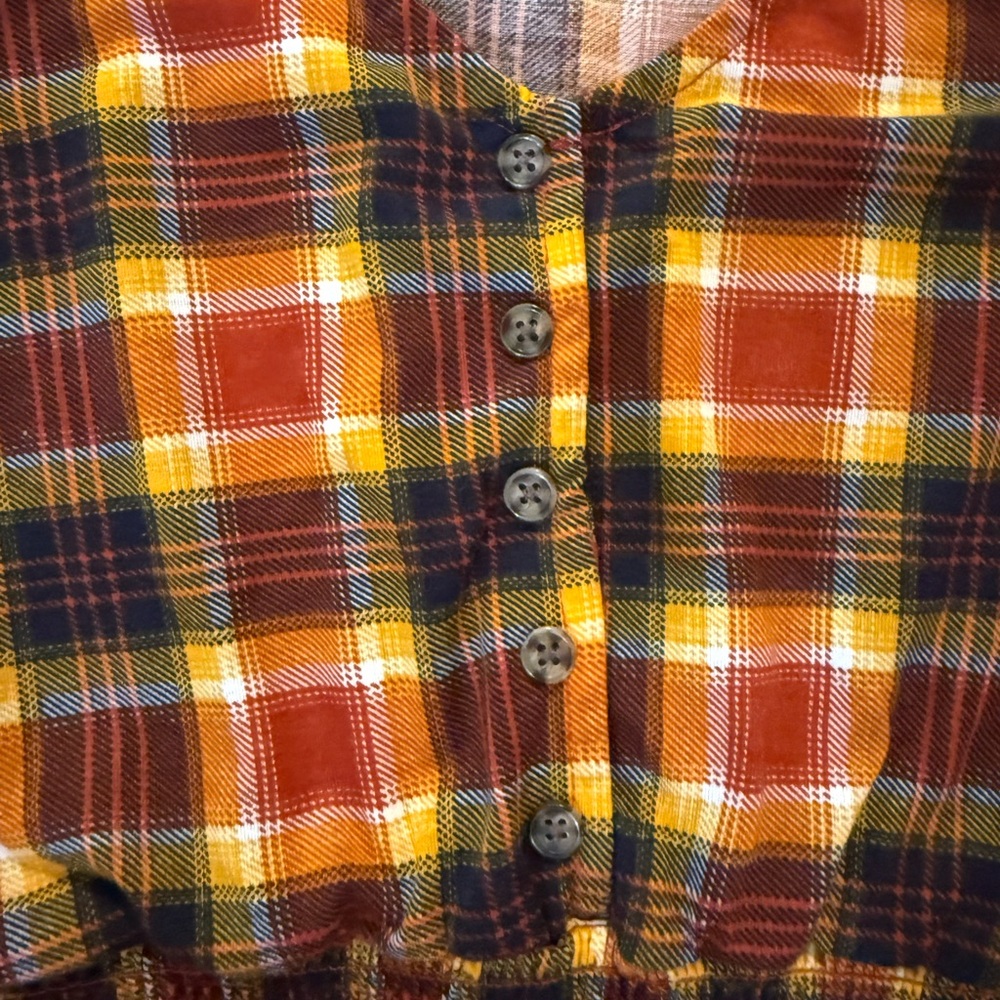 Wishful Park Multicolor Plaid Top Blouse Size Medium - Picture 7 of 7